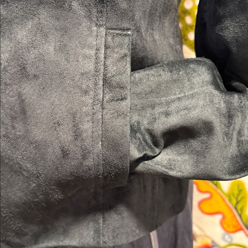 Black Suede Button-Up Jacket - image 5